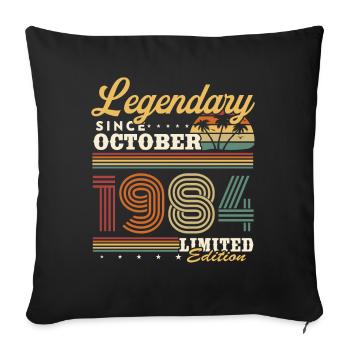 Legendär seit Oktober 1984 Jahrgang Geburtstag - Housse de coussin décorative 45 x 45 cm - noir - Devant