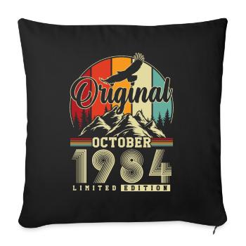 Original Octobre 1984 Vintage Anniversaire - Housse de coussin décorative 45 x 45 cm - noir - Devant