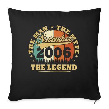 Vintage November 2006 18 Year Anniversary Gift - Sofa pillowcase 17,3'' x 17,3'' (45 x 45 cm) - black - Front