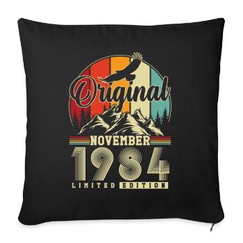 Original Novembre 1984 Vintage Anniversaire - Housse de coussin décorative 45 x 45 cm - noir - Devant