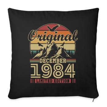 Vintage Décembre 1984 Vintage Cadeau d’anniversaire - Housse de coussin décorative 45 x 45 cm - noir - Devant