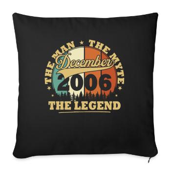 Vintage December 2006 18 Year Anniversary Gift - Sofa pillowcase 17,3'' x 17,3'' (45 x 45 cm) - black - Front