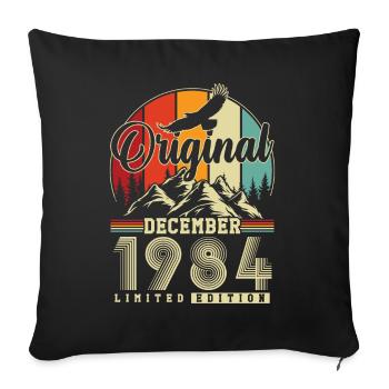 Original Décembre 1984 Vintage Anniversaire - Housse de coussin décorative 45 x 45 cm - noir - Devant