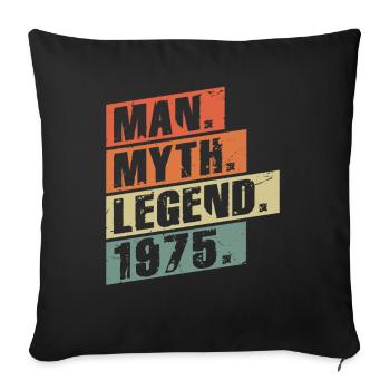 Vintage Born 1975 Man Myth Legend - Sofa pillowcase 17,3'' x 17,3'' (45 x 45 cm) - black - Front