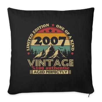 Vintage 2007 Vintage Birthday Gift Retro - Sofa pillowcase 17,3'' x 17,3'' (45 x 45 cm) - black - Front