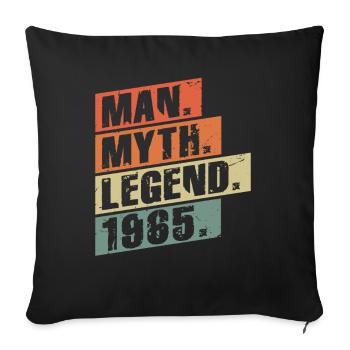 Vintage Born 1965 Man Myth Legend - Sofa pillowcase 17,3'' x 17,3'' (45 x 45 cm) - black - Front