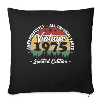 Millésime 1975 Cadeau d’anniversaire pour Né en 1975 - Housse de coussin décorative 45 x 45 cm - noir - Devant