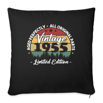 Vintage 1955 Geburtstagsgeschenk Für Geboren 1955 - Sofakissenbezug 45 x 45 cm - Schwarz - Vorne