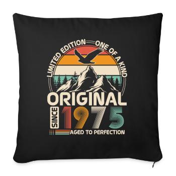 Original 1975 Vintage Rétro Cadeau d’anniversaire - Housse de coussin décorative 45 x 45 cm - noir - Devant