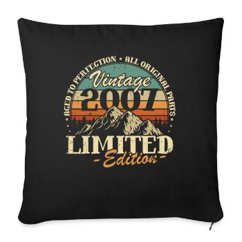 Vintage 2007 Vintage Birthday Retro Gift - Sofa pillowcase 17,3'' x 17,3'' (45 x 45 cm) - black - Front