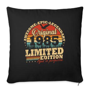 Original 1985 Vintage Cadeau d’anniversaire Rétro - Housse de coussin décorative 45 x 45 cm - noir - Devant