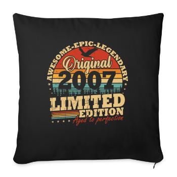 Original 2007 Vintage Cadeau d’anniversaire Rétro - Housse de coussin décorative 45 x 45 cm - noir - Devant