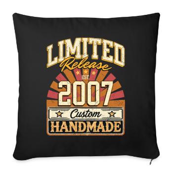 Limité 2007 Dictons drôles cadeau anniversaire - Housse de coussin décorative 45 x 45 cm - noir - Devant