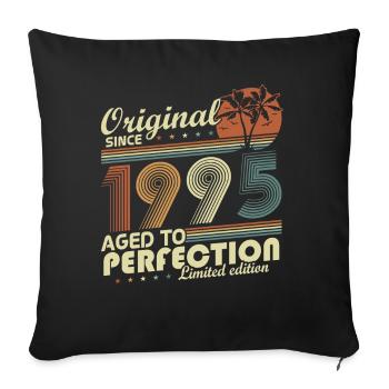 Original 1995 Vintage Vintage Anniversaire Rétro - Housse de coussin décorative 45 x 45 cm - noir - Devant