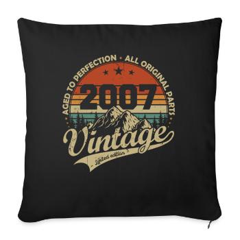 Vintage 2007 Retro Vintage Birthday Gift - Sofa pillowcase 17,3'' x 17,3'' (45 x 45 cm) - black - Front