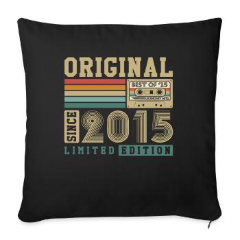 Original Born 2015 Vintage Cadeau d’anniversaire - Housse de coussin décorative 45 x 45 cm - noir - Devant