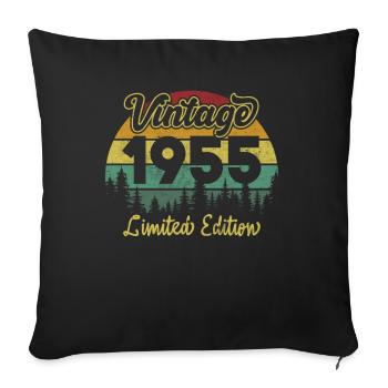 Vintage 1955 limited edition - Housse de coussin décorative 45 x 45 cm - noir - Devant