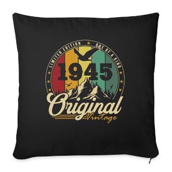 Original 1945 Vintage Retro Anniversary Gift - Sofa pillowcase 17,3'' x 17,3'' (45 x 45 cm) - black - Front