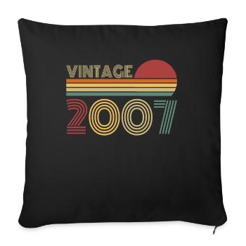 Vintage 2007 Vintage Birthday Retro - Sofa pillowcase 17,3'' x 17,3'' (45 x 45 cm) - black - Front