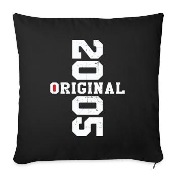 Original 2005 Rétro Cadeau d Anniversaire 20 ans - Housse de coussin décorative 45 x 45 cm - noir - Devant