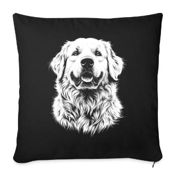 Great Pyrenees Portrait Pyrenean Mountain Dog Dogs - Sofa pillowcase 17,3'' x 17,3'' (45 x 45 cm) - black - Front