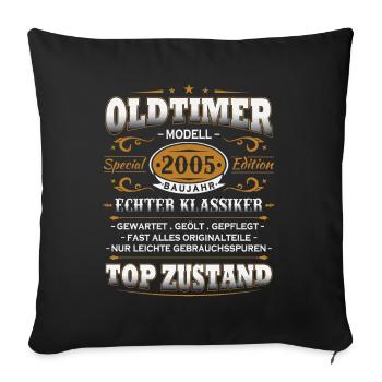 Oldtimer Baujahr 2005 Jahrgang Geburtstag Geschenk - Sofakissenbezug 45 x 45 cm - Schwarz - Vorne