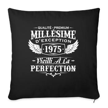 Millésime 1975 - Housse de coussin décorative 45 x 45 cm - noir - Devant
