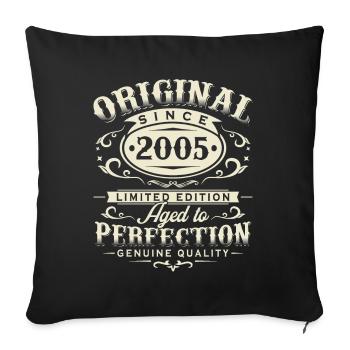 Original 2005 Vintage Retro Birthday Gift - Sofa pillowcase 17,3'' x 17,3'' (45 x 45 cm) - black - Front