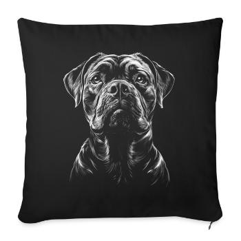 Cane Corso Portrait Chien Chien - Housse de coussin décorative 45 x 45 cm - noir - Devant