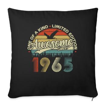 Vintage 1965 Rétro Cadeau D'anniversaire 60 Ans - Housse de coussin décorative 45 x 45 cm - noir - Devant