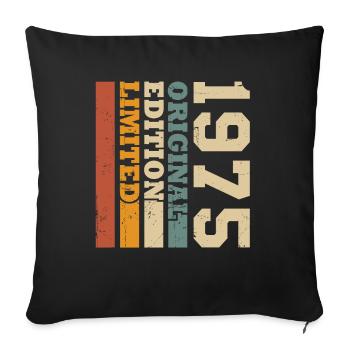 Original 1975 Vintage Rétro Cadeau d’anniversaire - Housse de coussin décorative 45 x 45 cm - noir - Devant