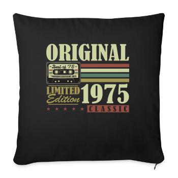 Original 1975 Vintage Rétro Cadeau d’anniversaire - Housse de coussin décorative 45 x 45 cm - noir - Devant