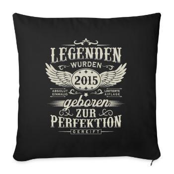 Les légendes sont nées en 2015 Cadeau d’anniversaire - Housse de coussin décorative 45 x 45 cm - noir - Devant