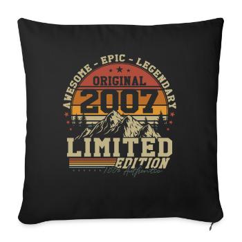 Original 2007 Vintage Cadeau d’anniversaire - Housse de coussin décorative 45 x 45 cm - noir - Devant