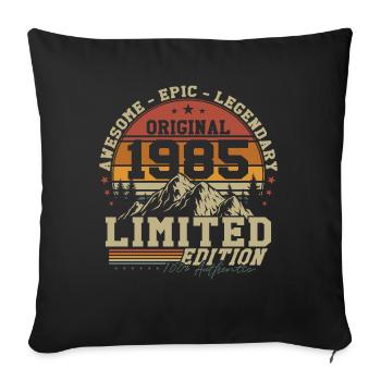 Original 1985 Vintage Cadeau d’anniversaire - Housse de coussin décorative 45 x 45 cm - noir - Devant