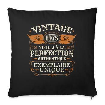 Vintage Classic 1975 Retro 50th Anniversary - Sofa pillowcase 17,3'' x 17,3'' (45 x 45 cm) - black - Front