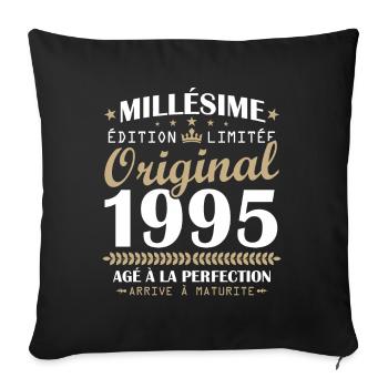 Jahrgang 1995 Original Geschenk zum 30-jährigen Jubiläum - Sofakissenbezug 45 x 45 cm - Schwarz - Vorne