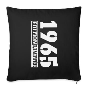 1965 Édition Limitée Humour Anniversaire 60 Ans - Housse de coussin décorative 45 x 45 cm - noir - Devant