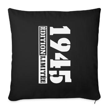 1945 Édition Limitée Humour Anniversaire 80 Ans - Housse de coussin décorative 45 x 45 cm - noir - Devant