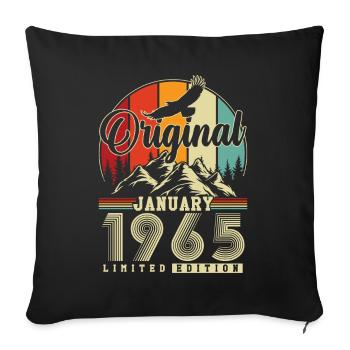 Original janvier 1965 Jahrgang Geburtstag - Housse de coussin décorative 45 x 45 cm - noir - Devant