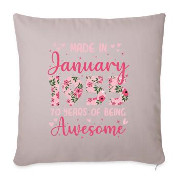 Janvier 1955 Anniversaire 70 Ans Pour Femmes - Housse de coussin décorative 45 x 45 cm - taupe clair - Devant