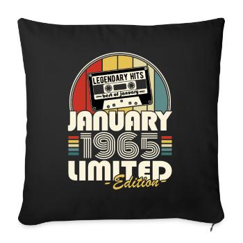 Legendary since January 1965 vintage birthday - Sofa pillowcase 17,3'' x 17,3'' (45 x 45 cm) - black - Front