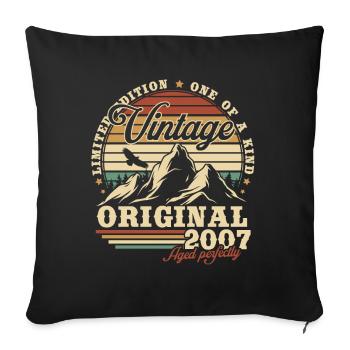 Vintage 2007 Original Birthday Gift - Sofa pillowcase 17,3'' x 17,3'' (45 x 45 cm) - black - Front