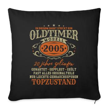 Oldtimer Modell 2005 Jahrgang Geburtstag Geschenk - Sofakissenbezug 45 x 45 cm - Schwarz - Vorne
