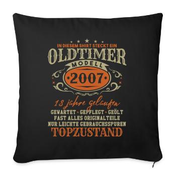 Oldtimer Modell 2007 Jahrgang Geburtstag Geschenk - Sofakissenbezug 45 x 45 cm - Schwarz - Vorne