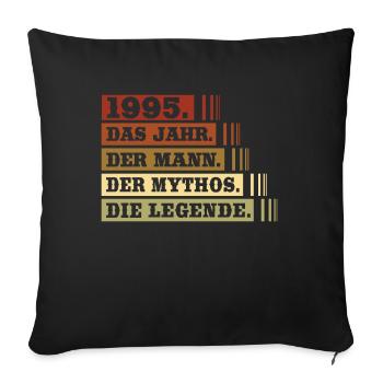 Vintage Born 1995 Man Myth Legend - Sofa pillowcase 17,3'' x 17,3'' (45 x 45 cm) - black - Front