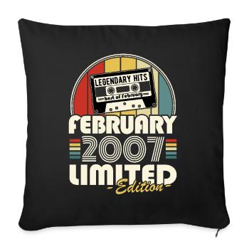Légendaire depuis février 2007 Millésime Anniversaire - Housse de coussin décorative 45 x 45 cm - noir - Devant