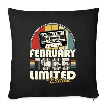 Legendary since February 1965 Vintage Birthday - Sofa pillowcase 17,3'' x 17,3'' (45 x 45 cm) - black - Front