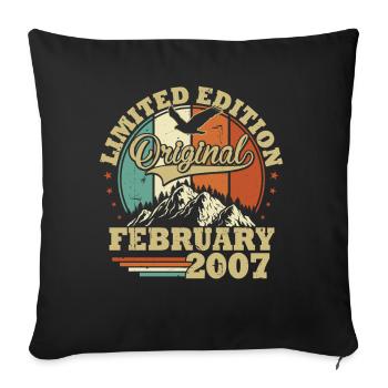 Original February 2007 Vintage Birthday Gift - Sofa pillowcase 17,3'' x 17,3'' (45 x 45 cm) - black - Front