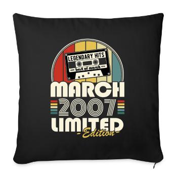 Légendaire depuis mars 2007 Millésime Anniversaire - Housse de coussin décorative 45 x 45 cm - noir - Devant